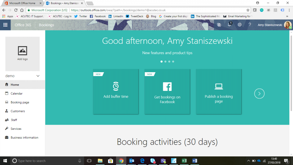 bookings office 365